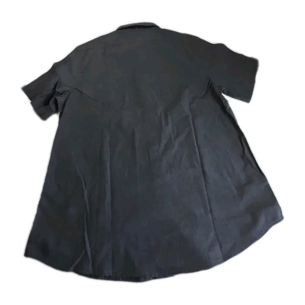 Banana Republic Shirt Mens Large L DARK GRAY SS Slim Fit Cotton Button‎ Down NWT